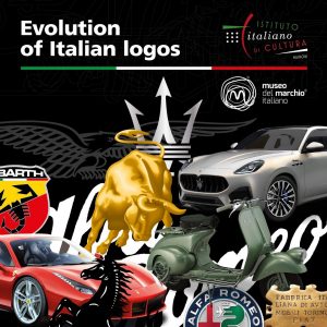 volantino per l'evento Evolution of Italian Logos- IIC Nairobi
