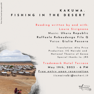 locandina evento Kakuma-fishing in the desert per l`ICC Nairobi